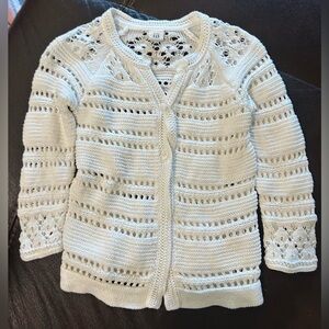 🌸Sweet Baby GAP White Cotton Eyelet Knit Cardigan - Size 2T 🌸 EUC